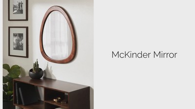 McKinder Asymmetrical Walnut Brown Mango Wood Wall Mirror
