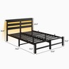NicBex  Bed Frame with Headboard,LED Lights and Charging Station for Adults,Boys,Girls,Brown/Black - 3 of 4