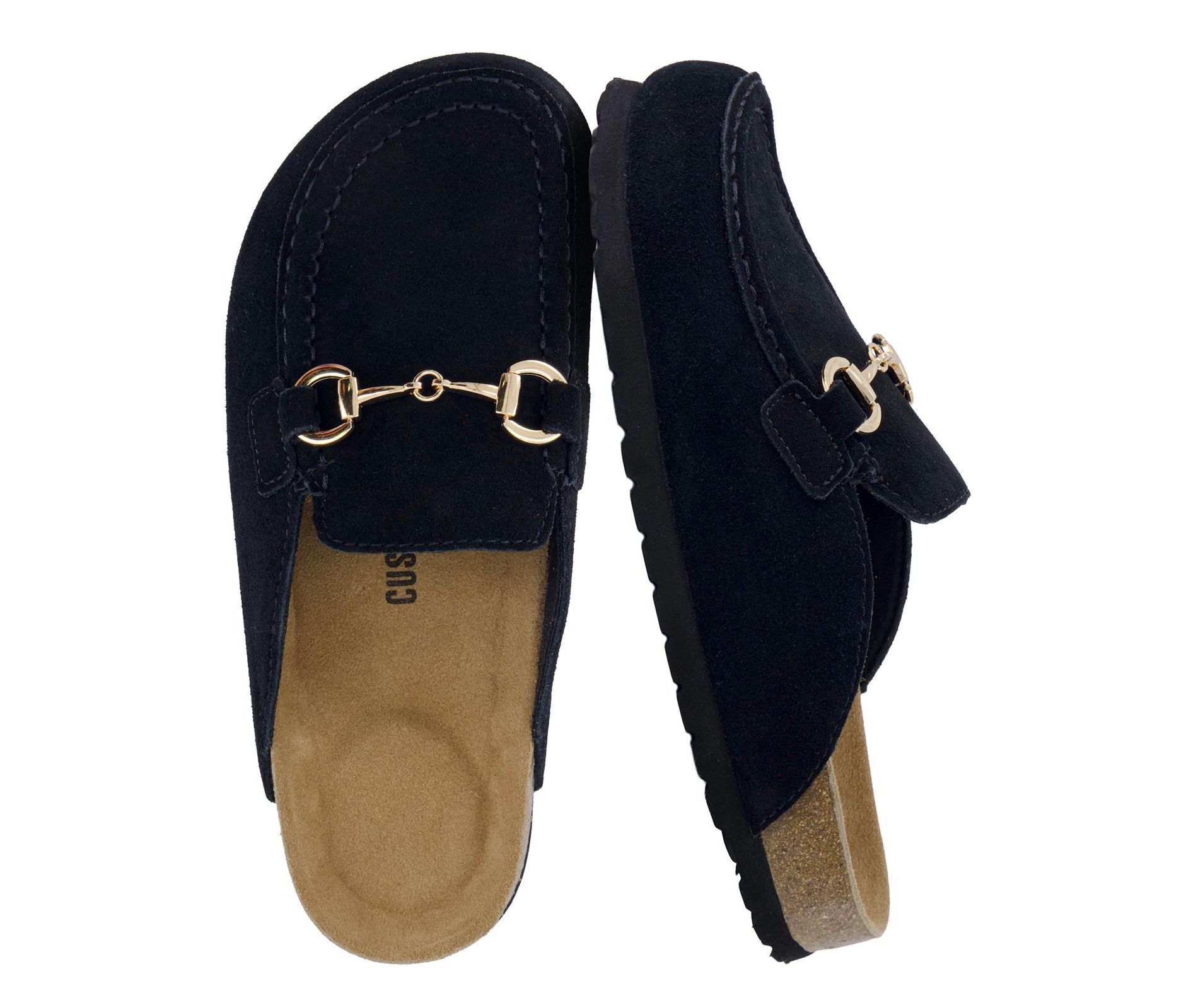 CUSHIONAIRE Cliff Suede Clog Mules for Women