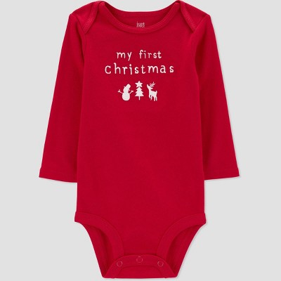 Image of Carter's Just One You® Baby 'First Christmas' Bodysuit - Red 3M