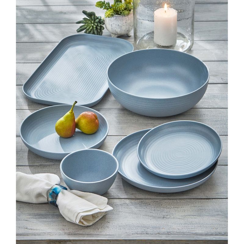TAG 22 oz. 6 in. Light Blue Brooklyn Melamine Plastic Dinnerware Bowl Dishwasher Safe Indoor Outdoor, 2 of 3