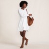 Lands' End Women's Poplin Button Front Dress with Godets - 4 of 4