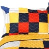 Slickblue Full/Queen Quilt Set, 100% TC Fabric Vermicelli Quilted Patchwork, Reversible, Multi Design & Color, 3pc - 3 of 4