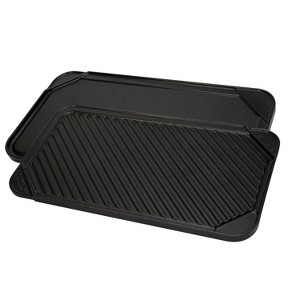 All American Reversible Grill Griddle Pan, Double Burner Nonstick Superconductive Heats Rapidly, Quick Defrost, Stovetop - 1 of 4