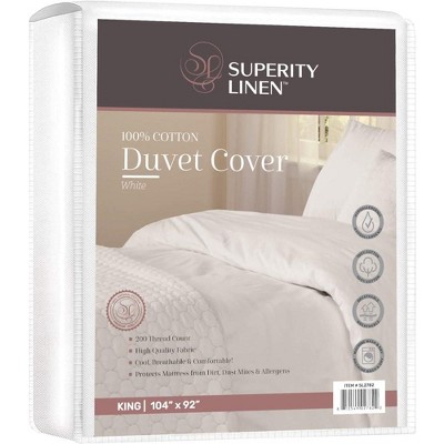 Photo 1 of Superity Button Closure 100% Cotton Duvet Cover – White