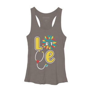 Women's Design By Humans RT Stethoscope Gift Respiratory Therapist Costume Gifts By lukesstore Racerback Tank Top - 1 of 3