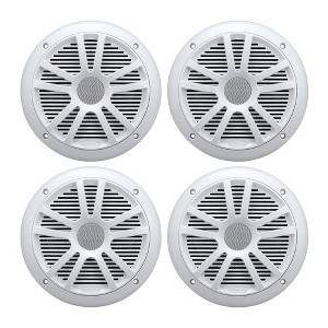 BOSS Audio MR6W 6.5" 360W Dual Cone Marine/Boat Speakers Stereo, White (4 Pack) - 1 of 4