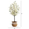 Nearly Natural 5-ft Artificial Bougainvillea Tree with Handmade Jute & Cotton Basket with Tassels, White - image 4 of 4