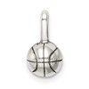 Black Bow Jewelry Sterling Silver 7mm Antiqued 3D Basketball Charm - 3 of 4
