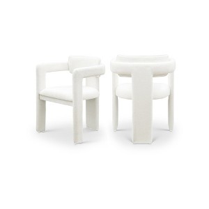 Meridian Furniture,Brenda Chenille Fabric Dining Chair, Set of 2 - 1 of 4
