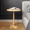 Side Table - Mango Wood Pedestal Table with White Distressing for Couch, Loveseat, Entryway, or Bed - Farmhouse Living Room Furniture by Lavish Home - 4 of 4