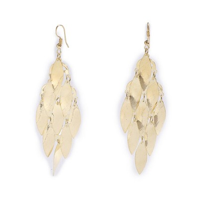 SOHI Women's Silver Foliage Drop Earrings
