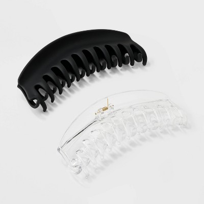 Jumbo Curved Claw Hair Clip Set 2pc - Wild Fable™