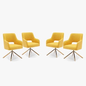 WestinTrends Genevieve Mid-Century Modern Upholstered Boucle Swivel Accent Chair (Set of 4) - 1 of 4