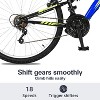 Weize Mountain Bike, 26 Inch Outdoor Cycling MTB 18 Speed, High Carbon Steel Frame with Dual Full Suspension, Blue Bikes for Adult Men Women - 3 of 4