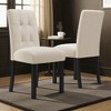 Mshliw Set of 4 Upholstered Dining Chairs with Tufted Back, Rubber Wood Legs, Linen Fabric, for Kitchen or Dining Room - 3 of 4