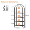 70.8" 5 Tiers Bookshelf, Arched Display Racks Tall Standing Bookshelves Metal Frame Modern Storage Rack Shelf Large Wood Book Shelf - 2 of 4