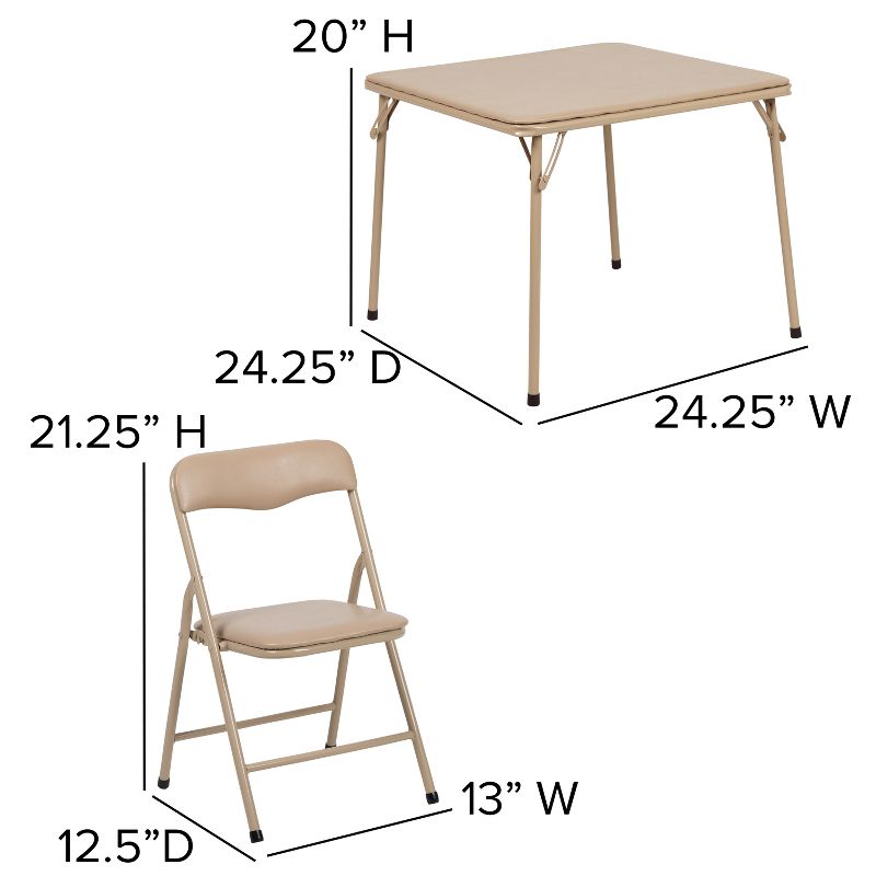 Emma and Oliver Kids 5 Piece Folding Table and Chair Set - Kids Activity Table Set, 6 of 11