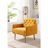 Modern Accent Chair with Arms and Gold Metal Legs for Living Room Bedroom Office - 2 of 4