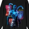 Blue Beetle Superhero Hologram Crew Neck Long Sleeve Black Adult Tee - 2 of 3