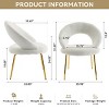 Teddy Fabric Dining Chair with Curved Open Back and Gold Metal Legs,Modern Upholstered Accent Chair for Kitchen or Dining Room-Baofuwish - 4 of 4