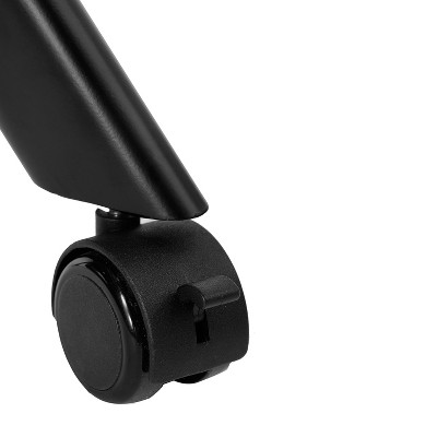 White and Black Commercial Grade Folding Training Table with Casters