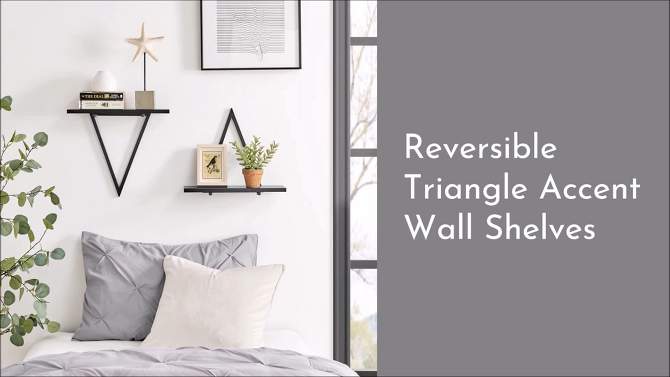 15.7" x 13.5 Set of 2 Reversible Triangle Accent Wall Shelves - Danya B., 2 of 20, play video