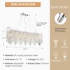 Ludomide 8-Lights Modern Rectangle Crystal Chandelier, Linear Pendant Lighting Fixture for Dining Room, Kitchen Island Polished Chrome - 3 of 4