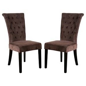 Venetian Velvet Dining Chairs - Dark Chocolate (Set of 2) - Christopher Knight Home, Brown