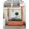 Raised Garden Bed With Trellis, Wood Planter Box With Side Trellis, Hanging Roof, and Drainage Holes, for Climbing Plants, Vines, Flowers - 4 of 4