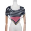 Elerevyo Women's Striped Satin Square Silk Scarves Neckerchief 35.4"x35.4" - 2 of 4