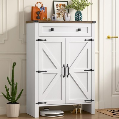 5-Tier Shoe Storage Cabinet with Adjustable Shelves & Drawer, Wooden Shoes Rack