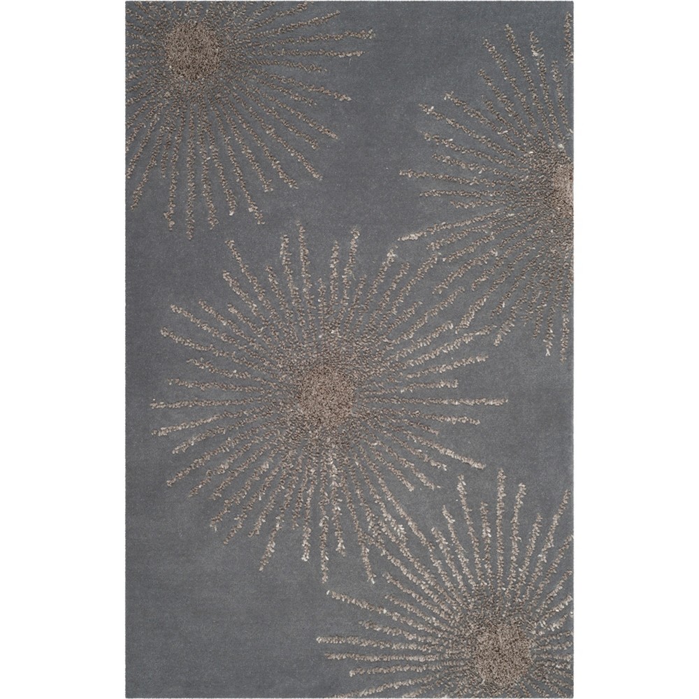 3'6inx5'6in Burst Tufted Accent Rug Dark Gray/Silver - Safavieh
