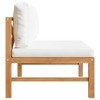 vidaXL Middle Sofa with Cream Cushions Solid Teak Wood - 3 of 4