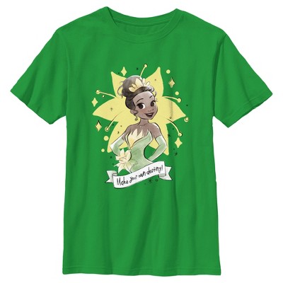 Boy s The Princess And The Frog Tiana Make Your Own Destiny T shirt Kelly Green X Small Target