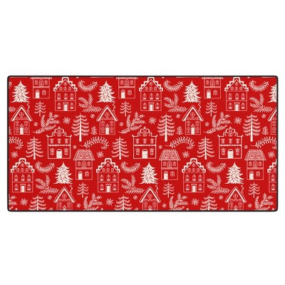 Pimlada Phuapradit Christmas village Red Desk Mat -Deny Designs