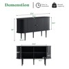 AMERLIFE 55" TV Stand, Mid Century Modern Console with Tambour Door, Solid Wood Legs - 3 of 4