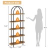 71" Arched Bookshelf 5 Tier Bookcase Open Bookshelf with Metal Frame Plant Stand Freestanding Display Rack - 2 of 4