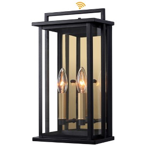 LamQee Modern Outdoor Wall Lights Dusk to Dawn Sensor, Large Outdoor Wall Lantern Sconces with Clear Glass - 1 of 4