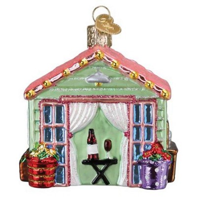 Mint Green and Pink Glass She Shed Ornament