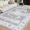 Washable Vintage Oriental Rug, Non-Slip Foldable Carpet, Ultra-Soft Retro Floral Distressed Floor Cover for Living Room Bedroom - 2 of 4