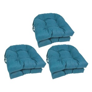 Blazing Needles, 16-inch Spun Polyester Solid Outdoor U-shaped Tufted Chair Cushions (Set of 6) - 1 of 1