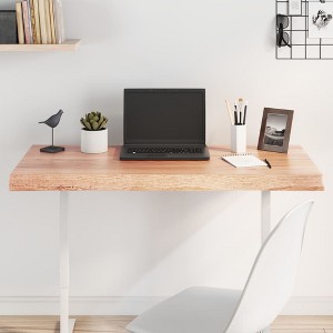 vidaXL Table Top Light Brown 39.4"x23.6"x(0.8"-2.4") Treated Solid Wood Live Edge - 1 of 4