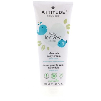 Attitude Baby Leaves Calendula Body Cream, Almond Milk, 6.7 oz
