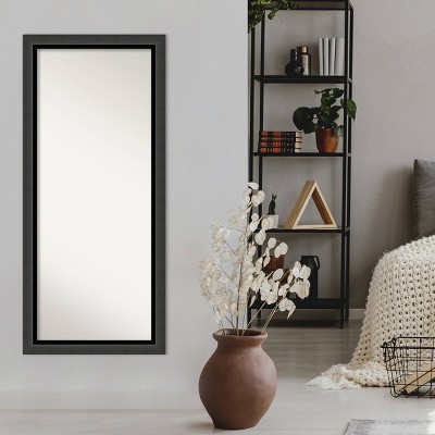 Tuxedo Black Full Length Rectangular Wood Floor Mirror