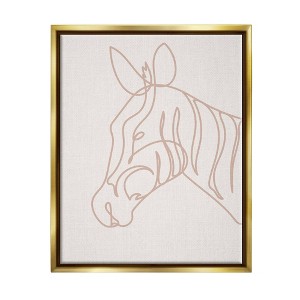 Kids' Wall Art by Melissa Wang Zebra Animal Line Doodle Gold Framed Kids' Floater Canvas - Stupell Industries: Kids Room Decor, Digital Art - 1 of 4