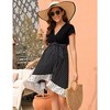 WhizMax Women's Maternity Dress Casual Short Sleeve Summer High Waist A Line Dress for Photoshop Baby Shower - 4 of 4
