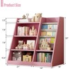 RISOKEYS Kids Bookshelf and Toy Storage Organizer–4-Tier Wooden Bookshelf with Sling Book Rack Space-Saving Design,for Kids Room,Classroom - 3 of 4