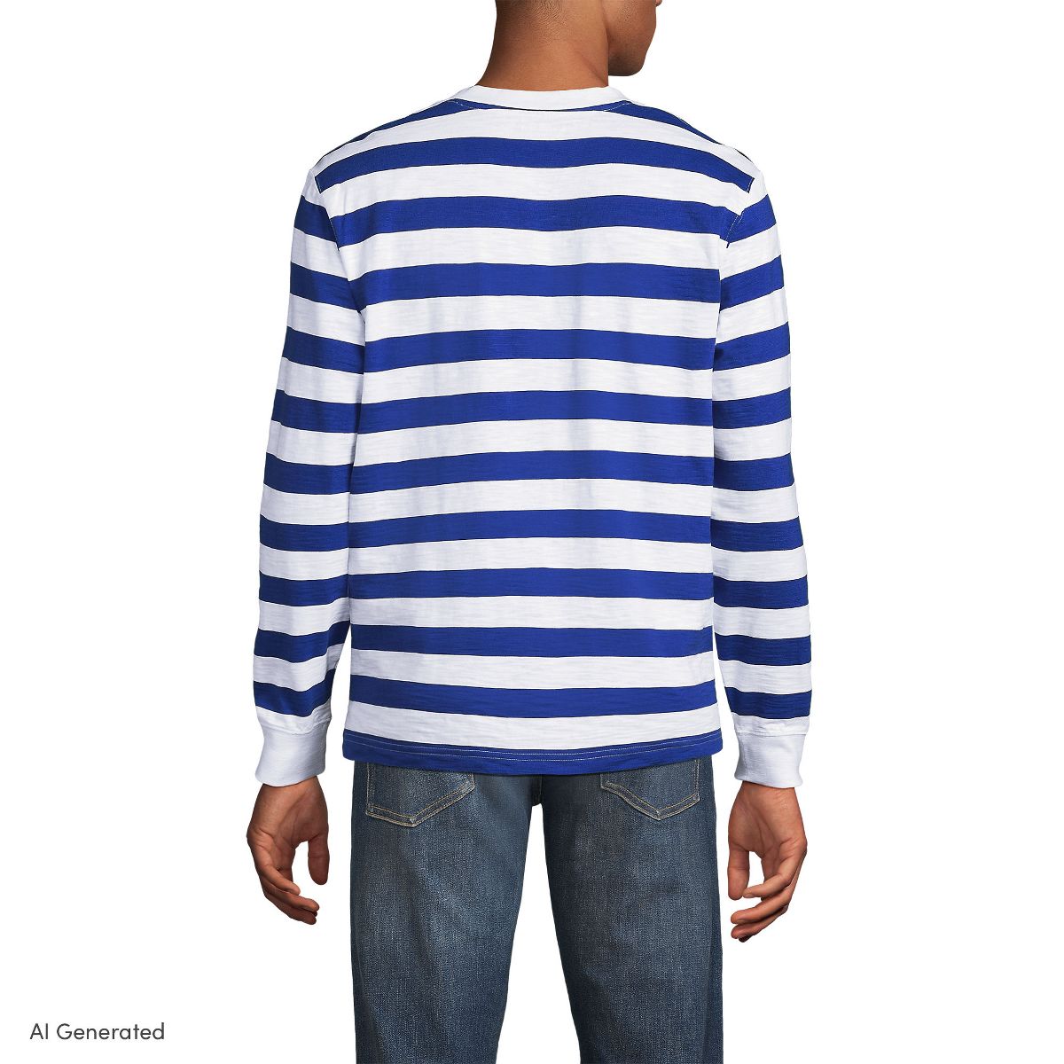 Lands' End Men's Long Sleeve Slub Henley - thumbnail 2