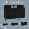 Furnulem Black Dresser for Bedroom with LED Lights and Power Outlets 55”W Large 12 Storage Drawers Dresser Long Fabric Chests with 2Shelves for Closet - 3 of 4